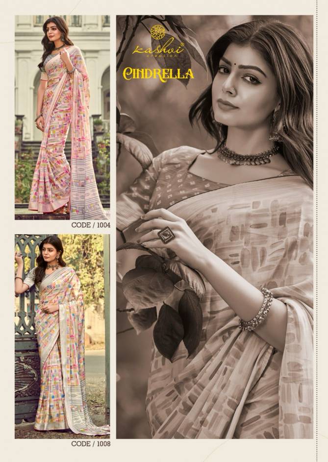 Cindrella By Kashvi Printed Viscose Georgette Sarees Wholesale Suppliers In Mumbai